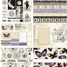 the printable kit includes several different designs, including butterflies and other decorative items that are on display