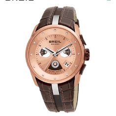 Very Lightly Worn, Like New. Breil Unisex Watch Featuring An Eye-Catching Pvd Rose-Plated Case Set Around A Salmon Dial. Features Include Chronograph, Date Function And Elegant Diamond Hour Markers. Elegant Rose Gold Leather Chronograph Watch, Elegant Brown Chronograph Watch With Tachymeter, Elegant Brown Watch With Tachymeter, Elegant Brown Watches With Tachymeter, Unisex Watches, Accessories Watches, Chronograph, Markers, Like New