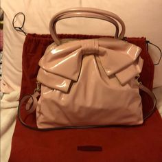 New Never Used Bubble Gum Pink Double Handle With Strap Comes With Dust Bag High-end Pink Shoulder Bag For Evening, Designer Pink Bag For Formal Occasions, Designer Pink Shoulder Bag For Formal Occasions, Valentino Garavani Bag, Red Tote Bag, Patent Leather Bag, Bubble Gum Pink, Bow Bag, Red Tote