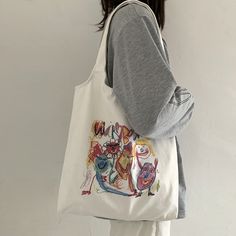 Item Type: shoulder bagsMain Material: canvasSize: 36cm*37cm Cartoon Canvas, Cute Tote Bags, Eco Bag, Canvas Handbags, Casual Tote, Canvas Shoulder Bag, Small Shoulder Bag, Shopper Bag, Womens Tote