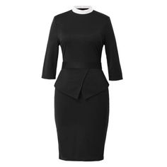 Women's Clergy Dress Tab Collar Priest Peplum Dress Clerical Dress 6 Colors | eBay Chic Stretch Dress With Half Sleeves, Office Lady Mini Length Dresses For Work, Elegant Stretch Dress With Half Sleeves, Fitted Long Sleeve Summer Dress For Work, Elegant Fitted Mini Dress With Half Sleeves, Non-stretch Knee-length Office Dress, Fitted Long Sleeve Dress For Spring Office Wear, Non-stretch Short Sleeve Dresses For Work, Semi-formal Fitted Office Lady Dress