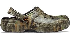 Strikingly real camo meets cozy comfort. The Realtree APX® Lined Classic Clog gives you the rugged style of a Realtree® camouflage print in a toasty lined version of the Classic Clog. Using new approaches to depth, color and texture, the APX camo print is the latest innovation in camo design from Realtree. Combined with Croslite™ foam construction and a soft, fuzzy liner, these clogs make a serious style statement in any environment.  Realtree APX® Lined Classic Clog Details:    Realtree APX® camouflage print  The legendary Classic Clog, with a warm, fuzzy liner  Incredibly light and easy to wear  Pivoting heel straps for a more secure fit  Great indoors or out  Customizable with Jibbitz™ charms  Dual Crocs Comfort™: Blissfully supportive. Soft. Cradling comfort.    © Realtree 2009 of Jord Real Tree Camouflage, Snowboard Bag, Camo Designs, Rugged Style, Sports Footwear, Girls Sandals, Snowboard Boots, Hiking Outfit, Clogs Shoes