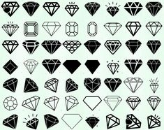 a bunch of different types of diamonds