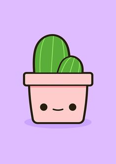 a potted cactus with a face drawn on it