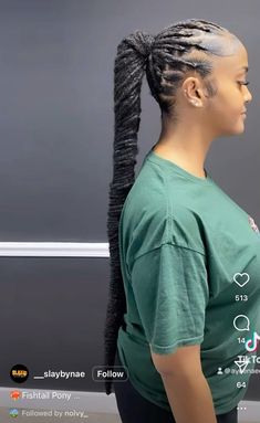 Loc Braided Ponytail, Braided Loc Ponytail, Loc Low Ponytail Styles, Extended Loc Ponytail, Locs Braids Hairstyles For Women, Ponytail Over Locs, Retwist Locs Style Women, Long Locs Hairstyles For Women, Hairstyles Over Locs