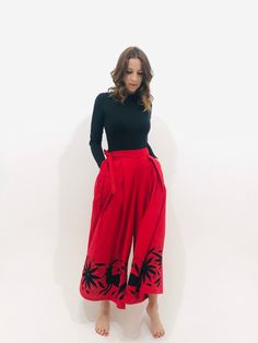 "Otomi one size fits most Wide Leg palazzo pants - part of set (sold separately) Fits from 26-38\" Hips 40\" 39\" length 36\" width of leg Link for PUNTA MITA Blouse 👇🏼 here https://etsy.me/39lDoSp Impressive piece of art, hand embroidered by indigenous people from Otomi Culture!! Please consider placing your order very fast. I will email you new pictures if the one displayed is sold at our shop before you place the order. This is an authentic, awesome, handcrafted needlework of indigenous fam Casual Long Skirt With Floral Embroidery, Embroidered Wide Leg Harem Pants For Spring, Casual Embroidered Wide Leg Harem Pants, Casual Embroidered Wide-leg Harem Pants, Summer Embroidered Cotton Harem Pants, Chic Embroidered Wide Leg Pants, Chic Wide Leg Embroidered Pants, Traditional Wide Leg Summer Trousers, Embroidered Cotton Wide Leg Pants