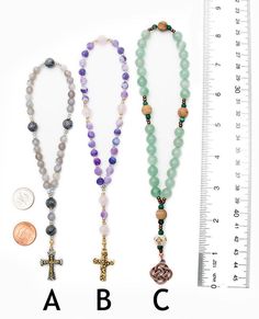 Triquetra Anglican Prayer Necklace - 100 Bead Rosary - Unspoken Elements Spiritual Aventurine 8mm Beaded Jewelry, Spiritual Cross Necklace With Natural Stones, Spiritual Necklaces With Natural Stones In Cross Shape, Spiritual Adjustable Nickel-free Crystal Necklace, Adjustable Nickel Free Crystal Necklace In Spiritual Style, Adjustable Spiritual Nickel-free Crystal Necklace, Adjustable Nickel-free Spiritual Crystal Necklace, Nickel-free Adjustable Spiritual Crystal Necklace, 108 Bead Cross Jewelry For Meditation