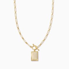 Glorious Pendant Necklace | Gold | Product Image | Uncommon James Engravable Necklace, Luxe Necklace, Uncommon James, Gold Bar Bracelet, Chain And Pendant, Rectangle Pendant, Charms Bracelet, Charm Pendant Necklace, Bar Bracelets