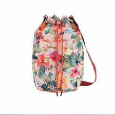 Brand New. Tropical Beach, Duffel Bag, Beach Bag, Pink Red, Drawstring Backpack, Travel Bags, Bucket Bag, Bag Lady, Backpacks