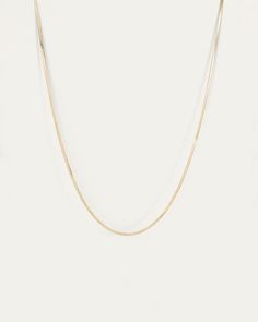 Zeina Slim Chain Everyday Snake Chain Necklace, Minimalist Gold Snake Chain Necklace, Classic Gold Herringbone Necklace With Snake Chain, Everyday Gold Plated Herringbone Necklace, Minimalist Snake Chain Necklace With Adjustable Chain, Classic Yellow Gold Snake Chain Necklace, Everyday Gold Snake Chain Necklace, Classic Gold Snake Chain Necklace, Yellow Gold Herringbone Necklace With Snake Shape Chain