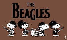 the beagles cartoon character playing guitar and singing with other characters in front of them