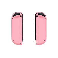 two pink cases with black handles on each side and one has a small clip in the middle