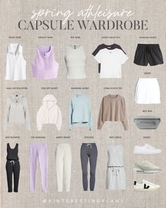 Gym Wardrobe Capsule, Stylish Sporty Outfits, 2023 Athleisure, Gym Capsule Wardrobe, Classy Athleisure Outfits, Workout Capsule Wardrobe, Workout Capsule, Sporty Style Outfits, Pilates Fit