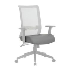 a white office chair with grey seat and back