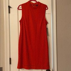 Beautiful High Neck Sheath Dress On A Petite Will Hit Just Below The Knee Perfect For The Holidays! Collared Shirt Dress, Red Cocktail Dress, Zip Dress, Teal Dress, Tie Waist Dress, Belted Shirt Dress, Dress Shirt Sleeves, Stretchy Dress, Sleeveless Sheath Dress