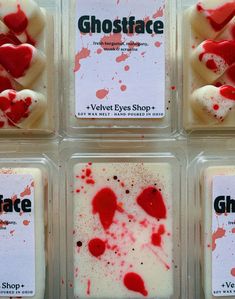 Ghostface - Scream Inspired Wax Melt Introducing the ultimate horror fan's dream: the Ghostface Wax Melt! Inspired by Scream, this unique wax melt smells like a cozy flannel. Perfect for setting the mood (and scent) for your next scary movie night. Get ready to scream (with delight). Fragrance Notes: fresh bergamot, mahogany, musk & screams Weight: 2.5oz All products are vegan, cruelty free and eco friendly.Made with phthalate free fragrances, biodegradable glitter and recyclable packaging Scary Movie Night, Setting The Mood, Ghostface Scream, Biodegradable Glitter, Scary Movie, Recyclable Packaging, Cozy Flannel, Soy Wax Melts, Room Spray