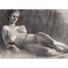 a pencil drawing of a naked woman laying on the ground with her legs spread out