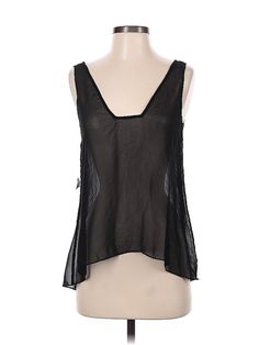 Assorted Brands Sleeveless Blouse Size: 2 Tops - used. No Fabric Content | Sleeveless Blouse: Black Tops - Size 2 Casual Sheer Sleeveless Tops, Fitted Sheer Sleeveless Blouse, Chic Sheer Sleeveless Camisole, Sheer Sleeveless Casual Tank Top, Casual Sheer Sleeveless Tank Top, Casual Sheer Sleeveless Camisole, Sheer Sleeveless Tank Top For Spring, Black Sleeveless Summer Blouse, Sleeveless Black Summer Blouse