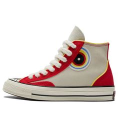 Converse Chuck Taylor All Star 1970s 'Cream Red Yellow' A05277C (SNKR/Unisex/Non-Slip/High Top/Wear-resistant) Retro Red Sneakers With Rubber Sole, Red Retro Sneakers With Rubber Sole, Retro Cream Converse Sneakers, Retro Multicolor Converse Sneakers, Vintage Red Sneakers With Vulcanized Sole, Red Vintage Sneakers With Vulcanized Sole, Converse Chuck Taylor All Star, Chuck Taylor All Star, Converse Chuck