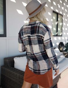 Get ready to strut your stuff with confidence in this perfect plaid top. It’s cute, comfy and casual. Pair it with your favorite jeans and sneakers or put it over a crop top. Size up for an oversized look. Model is wearing a Small. True to size, standard fit Material 100% Polyester Measurements 25" Long 19" Armpit to armpit Shipping & Returns Click here to learn about our Shipping and Processing Click here to read about our Returns Policy Plaid Top, Cute Comfy, Plaid Fashion, Spring Wardrobe, Plaid Tops, Plaid Flannel, Shirt Sale, High Waisted Denim, Layering Pieces