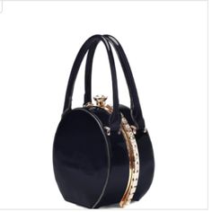 Beautiful Round Handbag Round Bags, Round Handbag, Round Bag, Dark Blue Color, Black Blue, Bags Handbags, Blue Black, Dark Blue, Bag Lady