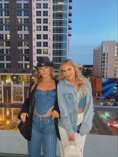 Denim On Denim Outfit Concert, Double Denim Cowgirl Outfit, Denim And Diamonds Nashville Outfit, Nashville Outfits Denim, Denim Outfit Bachelorette, Denim And Sparkles Outfit, Denim Outfit Bachelorette Party, Diamond Jeans Outfit, Denim And Diamonds Bachelorette Party Outfit