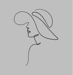 a line drawing of a woman's face