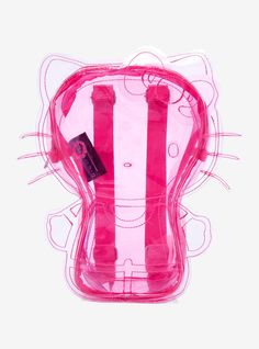 Keep your essentials packed in the most kawaii backpack! This transparent Sanrio backpack is a pink hue and is shaped just like Hello Kitty  with her details stitched in pink. Comes with a top zipper pocket and adjustable straps.7" x 11"Polyvinyl chlorideAdjustable strapsImported Hello Kitty Clear Backpack, Hello Kitty Sprayground Backpack, Cute Clear Backpacks, Hello Kitty Bookbag, School Kawaii, Sanrio Backpack, Hello Kitty Backpack, Portugal Porto, Clear Backpack