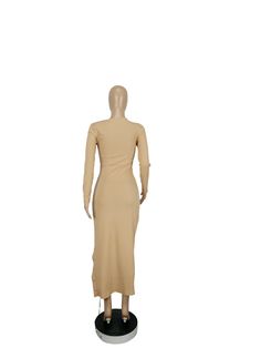 Women Solid Irregular Long-sleeved Sexy Bind A-line Dress Long Sleeve Summer Maxi Dress For Club, Long Sleeve Spring Midi Dress For Club, Long Sleeve Midi Dress For Spring Club, Long Sleeve Midi Dress For Club In Spring, Fitted Long Sleeve Asymmetrical Dress For Spring, Fitted Maxi Dress With Asymmetrical Hem For Fall, Fitted Asymmetrical V-neck Dress For Fall, Fitted Solid Beige Maxi Dress, Spring Asymmetrical Long Sleeve Dress For Date Night