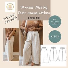 women's wide leg pants sewing pattern