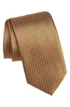 A jacquard of tonal geometric shapes textures a tie crafted for distinction and versatility from pure Italian silk. 3 1/4" width; 57" length 100% silk Spot clean Made in Italy Elegant Patterned Ties For Formal Occasions, Elegant Patterned Neckwear For Formal Occasions, Elegant Formal Patterned Neckwear, Elegant Formal Patterned Ties, Elegant Patterned Ties For Semi-formal Occasions, Patterned Silk Ties For Business, Classic Patterned Suit And Tie Accessories, Patterned Silk Suit And Tie Accessories For Business, Classic Patterned Suit And Tie Accessories For Formal Occasions