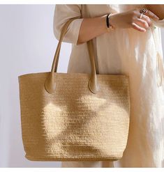 Elena Handbags Simple Straw Woven Summer Tote Eco-friendly Natural Straw Bag, Versatile Natural Straw Shoulder Bag, Versatile Natural Straw Bag For Everyday Use, Versatile Everyday Beach Bag In Natural Color, Spring Beige Straw Shoulder Bag, Trendy Beige Woven Straw Bag, Versatile Woven Rectangular Straw Bag, Versatile Rectangular Woven Straw Bag, Versatile Natural Color Beach Bag For Everyday