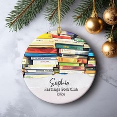 Book Lover Ornament Personalized Book Gift Christmas Ornament for Readers Bookish Holiday Decor Bookworm Keepsake Reading Keepsake - Etsy Book Club Ornament, Personalized Book, Book Gift, Personalized Books