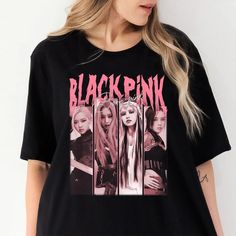 Blackpink Born Pink Retro Shirt, Born Pink World Tour Shirt, Kpop Blackpink Shirt Black Kpop Letter Print Top, Black Kpop Tops With Letter Print, Black Kpop Crew Neck T-shirt, Black Kpop Summer Tops, Black Kpop Style Summer Top, Black Kpop Tops For Summer, Trendy Black Shirt For Fan Merchandise, Trendy Black Shirt For Concert, Black Kpop Tops With Graphic Print