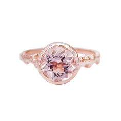 Morganite Bloom Ring Blush Morganite Ring With Center Stone, Blush Morganite Ring With Prong Setting, Blush Morganite Rings With Prong Setting, Morganite Diamond Ring With Brilliant Cut, Rose Gold Morganite Ring With Center Stone, Morganite Center Stone Rose Gold Jewelry, Morganite Rose Gold Jewelry With Center Stone, Rose Gold Morganite Diamond Ring With Center Stone, Rose Gold Diamond Ring With Morganite Center Stone