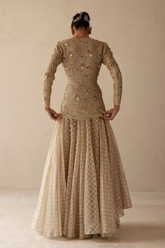 Buy Beige Jacket Silk Organza Embroidered Palm Metallic And Skirt Set For Women by VARUN NIDHIKA Online at Aza Fashions. Elegant Beige Sets With Gold Embroidery, Elegant Lehenga With Gold Embroidery For Parties, Elegant Gold Sharara With Intricate Embroidery, Elegant Beige Sharara For Party, Elegant Fitted Lehenga With Gold Embroidery, Wedding Long Sleeve Sharara With Gold Embroidery, Elegant Party Choli With Gold Embroidery, Glamorous Gold Floor-length Set, Anarkali Gold Sharara For Formal Occasions