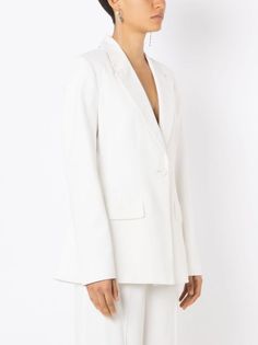 MISCI Cora single-breasted Crepe Blazer - Farfetch Crepe Blazer, Blazer White, Balenciaga Triple S, Dress Watch, Custom Watch, Short Suit, White Blazer, Sweaters Knitwear, Jean Coat