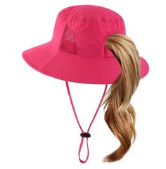 PRICES MAY VARY. Water-resistant Fabric: Made with quick-drying, lightweight, and water-repellent nylon fabric, it is easy to shed water quickly, keeping your head dry and comfortable. Great for most outdoor activities and sports. UPF 50+ Protection: The 8.0 cm/3.2" wide brim sun hat is made of UPF 50+ sun protection material, which blocks 98% of all UVA and UVB rays, offering all-day sun protection for your face, head, and neck. Great Fit: An adjustable chin cord keeps your hat secure in windy Adjustable Waterproof Sun Hat For Travel, Breathable Solid Sun Hat For Outdoors, Breathable Solid Color Sun Hat For Outdoor, Casual Windproof Sun Hat For Summer, Lightweight Waterproof Sun Hat For Travel, Adjustable Bucket Hat With Uv Protection For Camping, Adjustable Breathable Bucket Hat For Travel, Pink Wide Brim Sun Hat For Outdoor Activities, Adjustable Breathable Travel Bucket Hat