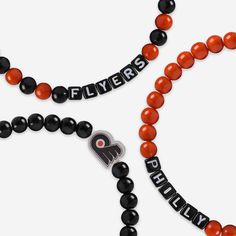 A whole new way to rep the team in style is here. Step up your fan fashion sense with this Philadelphia Flyers 3 Pack Beaded Friendship Bracelet. These matching friendship bracelets have an all-over team-colored design and team logo displays, which makes them the perfect way to show your support for the Philadelphia Flyers on gamedays and every day in between. Every bead bracelet design is the perfect addition to your outfit, whether you’re heading to the game, watching at home, or just hanging Matching Friendship Bracelets, Friendship Bracelets With Beads, Fan Fashion, Beads Bracelet Design, Philadelphia Flyers, Bracelet Design, Friendship Bracelet, Bead Bracelet, Bracelet Designs