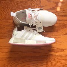 Pink And White, Size 8 1/2, Never Worn, Tags Still On Adidas Nmd R1, Adidas Pink, Nmd R1, Shoes Adidas, Pink Adidas, Adidas Shoes, Pink And White, Adidas Women, Pink White