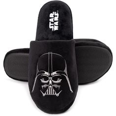 100% Polyester See Size Guide Image To Help Find Your Size Star Wars Darth Vader Men's Slippers Our Slippers Are The Perfect Way To Transform Into Your Favourite Dark Jedi. Perfect For Any Fan Of The Famous Star Wars Series, These Shoes Will Be Sure To Keep You Warm And Cosy. 100% Polyester Slippers - These Slippers Are Made From Polyester And Are Super Cosy, Light And Very Soft. Perfect For Keeping Your Toes Toasty Whilst Watching Your Favourite Star Wars Movie! Darth Vader Design - Featuring T Darth Vader Dark Side, Dark Jedi, Star Wars Series, Famous Star, Birkenstock Men, Shower Shoes, Men's Slippers, Star Wars Tattoo, Star Wars Logo