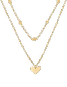 Trendy Heart-shaped Double Chain Necklace, Trendy Double Chain Heart Necklace, Double Chain Heart Pendant Necklace, Trendy Heart-shaped Double Chain Jewelry, Trendy Heart Shaped Double Chain Jewelry, Dainty Layered Heart Necklace For Gifts, Valentine's Day Heart Pendant Layered Necklace, Heart-shaped Layered Necklace For Gifts, Elegant Heart-shaped Layered Necklace With Delicate Chain