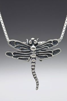 Metamorphosis Dragonfly Pendant Necklace Sterling Silver Dragonfly Necklace, Unique Ear Cuffs, Bug Necklace, Insect Necklace, Silver Dragonfly Necklace, Magic Charms, Dragonfly Jewelry, Silver Rings With Stones, Silver Gold Jewelry