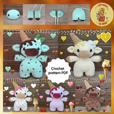 crochet patterns for stuffed animals and other things to make them look like they're