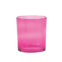 a pink glass on a white background