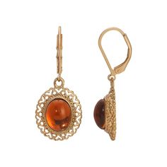 Feel feminine in these beautiful vintage-inspired drop earrings from 1928, featuring filigree trim and an oval glass colored stone. Click on this JEWELRY & WATCHES GUIDE to learn about fit, styles, materials and more! Feel feminine in these beautiful vintage-inspired drop earrings from 1928, featuring filigree trim and an oval glass colored stone. Click on this JEWELRY & WATCHES GUIDE to learn about fit, styles, materials and more! FEATURES Length: 1.35 in. Backings: leverback Metal: alloy Finis Victorian Jewelry With Oval Matching Earrings, Victorian Filigree Oval Earrings, Victorian Oval Filigree Earrings, Ornate Gold Oval Cabochon Jewelry, Ornate Oval Pendant Jewelry For Formal Occasions, Ornate Oval Filigree Jewelry, Vintage Oval Pierced Earrings, Metal Filigree Jewelry For Vintage Style, Metal Filigree Jewelry For Vintage Collection