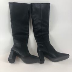 Nine West Kalida Heeled Boots. Size 6. New With Box. Modern Office Heels For Winter, Modern Winter Office Heels, Elegant Synthetic Platform Boots With Pointed Toe, Elegant Pointed Toe Synthetic Platform Boots, Winter Office Heels With Square Toe, Elegant Pointed Toe Platform Boots, Chic Polyurethane Platform Boots With Pointed Toe, Fitted Synthetic Platform Boots With Square Toe, High Heel Synthetic Boots For Work