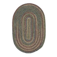 the oval rug is shown in multicolors