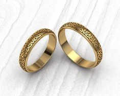 Pair of Celtic rings in 18k yellow gold with rounded section. The price indicated includes the pair of rings (the 2) in 18k gold. I can also do one piece. The rings are made in dimensions 4mm wide and 1.30mm thick. These rings can be made in other dimensions. -Yellow gold 18k with contrast -Width 4mm -Thickness 1.30mm -Free indoor recording Heirloom Yellow Gold Couple Rings For Formal Occasions, Heirloom Style Yellow Gold Couple Rings For Formal Occasions, Formal Heirloom Yellow Gold Couple Rings, Fine Jewelry Yellow Gold Couple Rings For Formal Occasions, 14k Yellow Gold Bands With Intricate Design, Classic Yellow Gold Jewelry For Weddings, Formal Fine Jewelry Yellow Gold Couple Rings, Formal Yellow Gold Couple Rings Fine Jewelry, Formal Couple Rings Stamped 14k