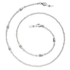 PRICES MAY VARY. Premium Material:This eyeglass chain is made of crystals, Titanium Steel, Pearl and strung by sturdy line, stylish, delicate and durable, not easy to rust or break. It is smooth and comfortable for daily wear Non-slip Eyewear Chains: Glasses chains come with 2 pairs of non-slip silicone rings that can be slid and adjusted to fit, pulling them tightly to secure them, which prevents your glasses from getting lost Multifunctional: The length of the sunglasses chain is 28in/72cm, no Elegant Metal Beaded Glasses Chain, Silver Glasses Chains With Lobster Clasp And Round Beads, Elegant Metal Glasses Chain With Adjustable Chain, Elegant Metal Glasses Chain With Adjustable Length, Elegant Pearl Chain Glasses Chain, Elegant Glass Pearl Chain For Glasses, Elegant White Metal Glasses Chains, Silver Beaded Glass Chain For Glasses, Silver Beaded Metal Glasses Chain